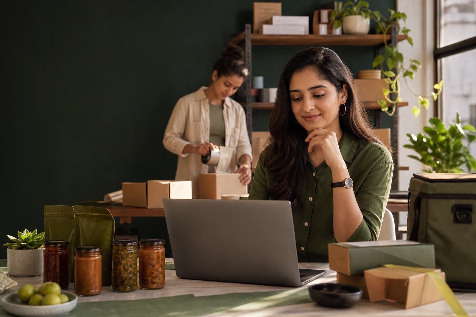 Indian founder working on her growing consumer brand